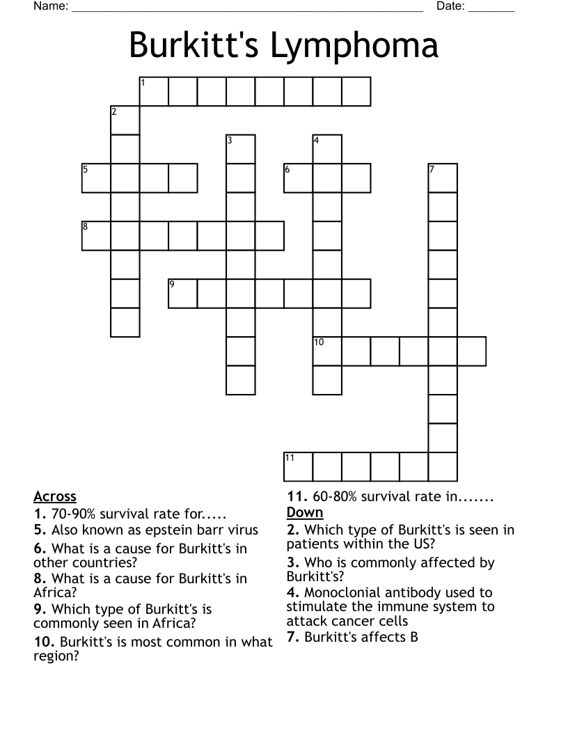 Burkitt's Lymphoma Crossword