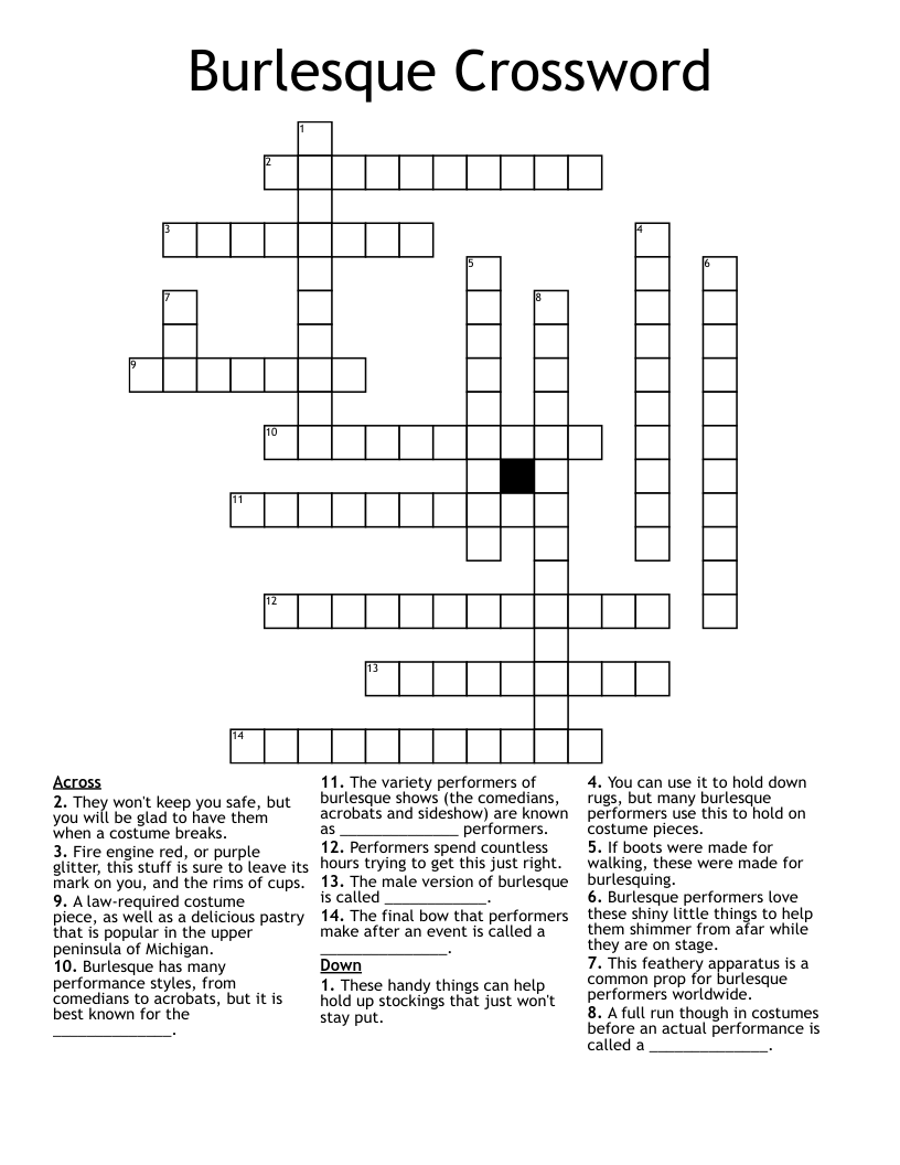 Burlesque Crossword
