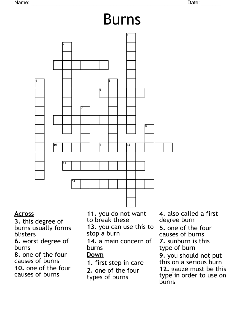 Burns Crossword