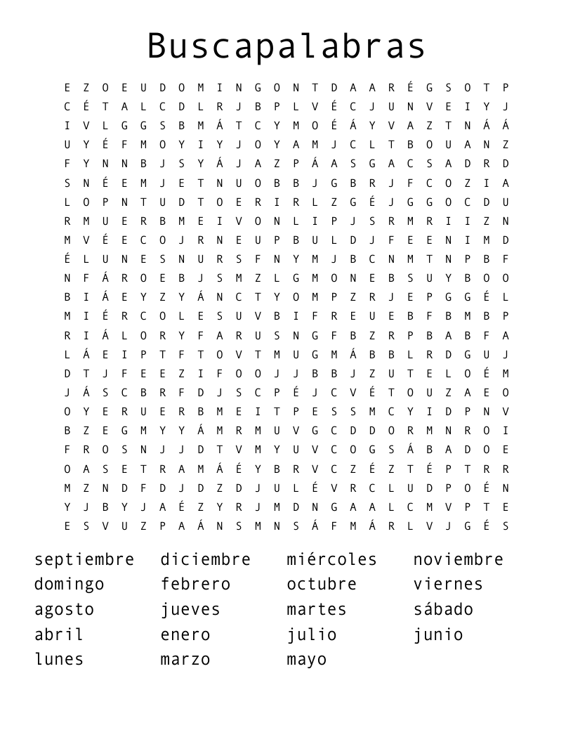 Buscapalabras Word Search