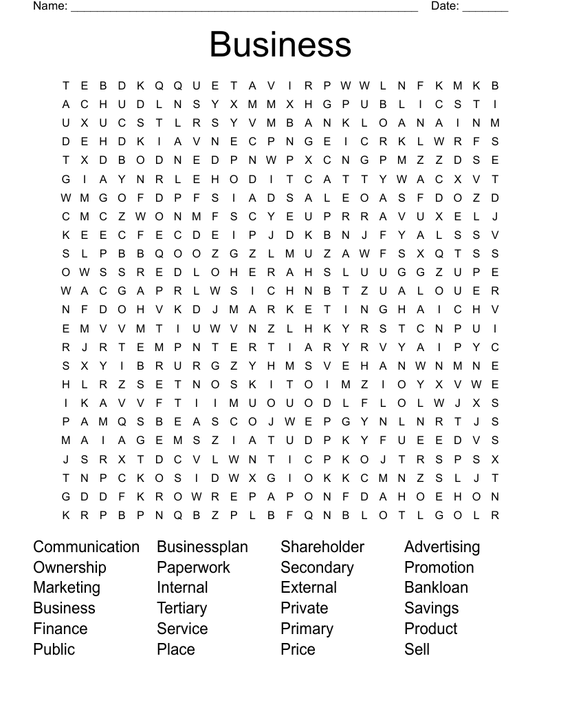 Business Word Search