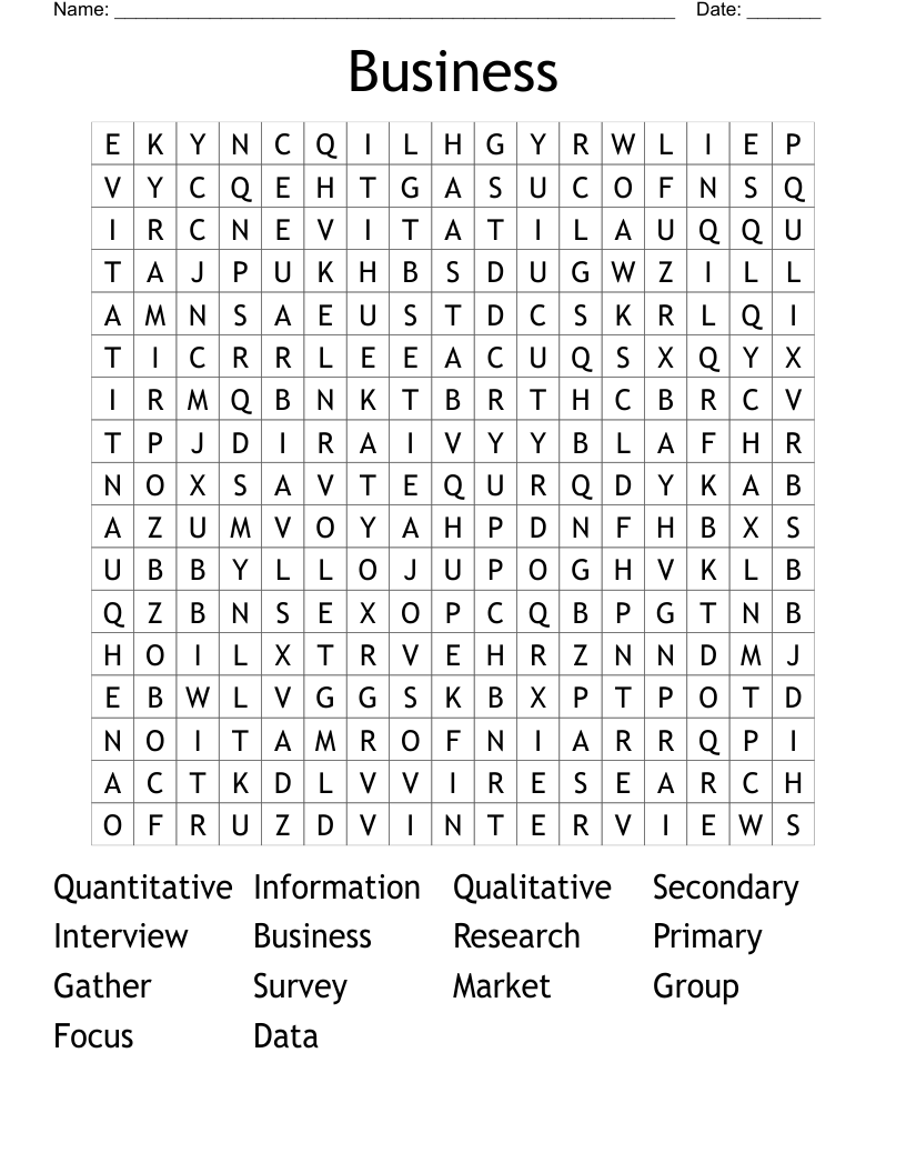 Business Word Search