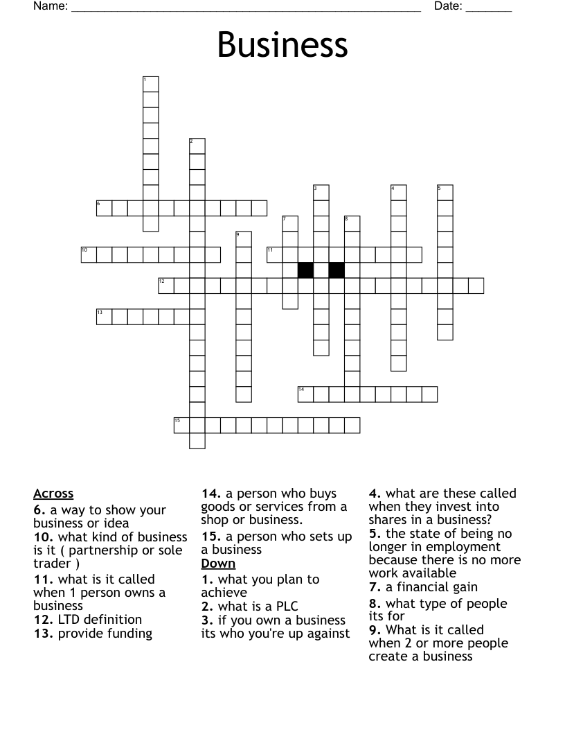 Business Crossword