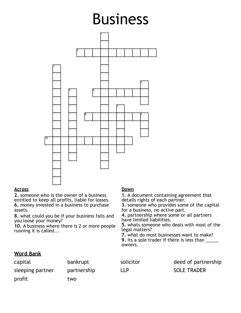 Business Crossword