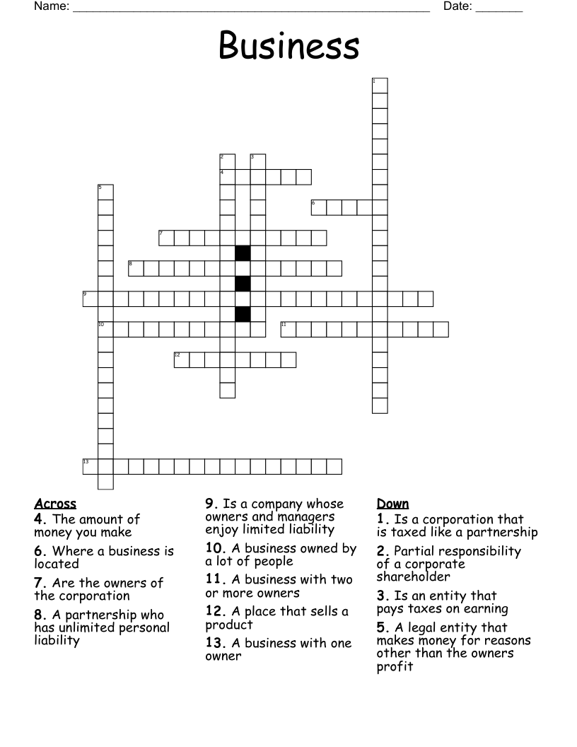 Business Crossword