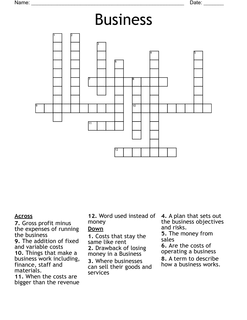 Business Crossword