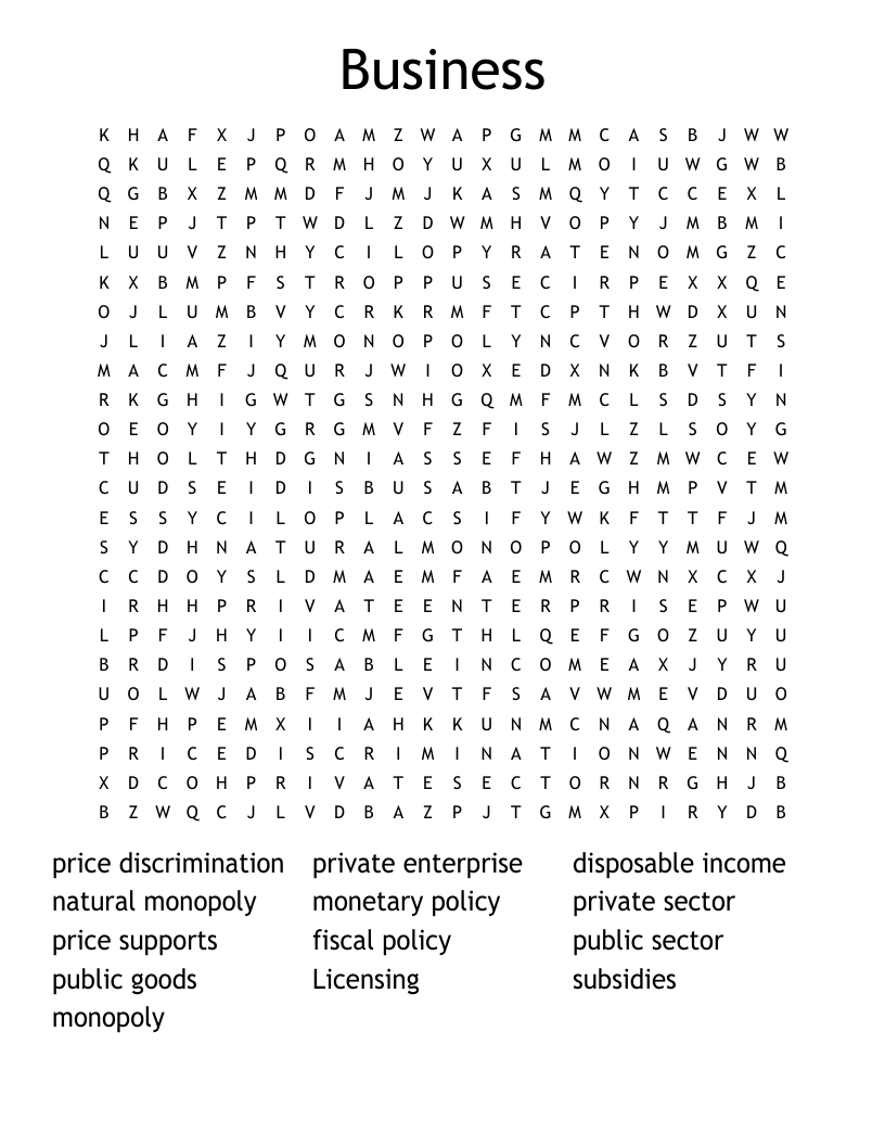 Business Word Search