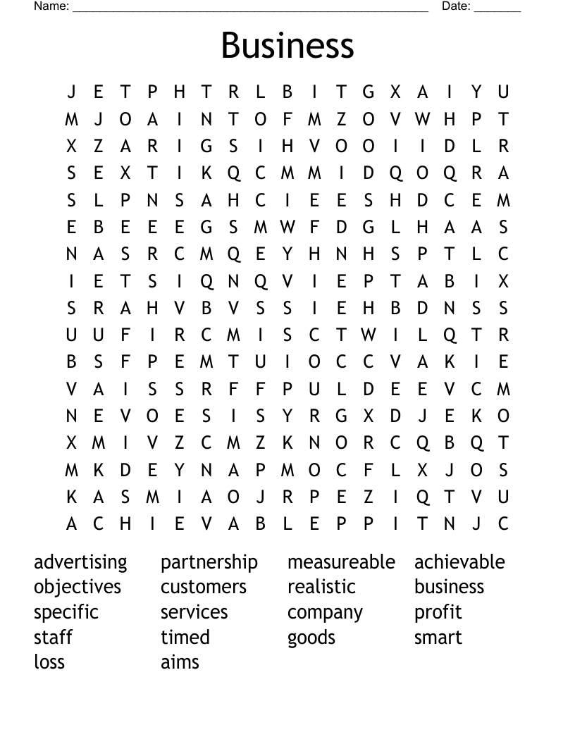 Business Word Search