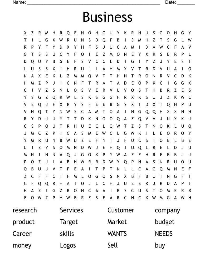 Business Word Search