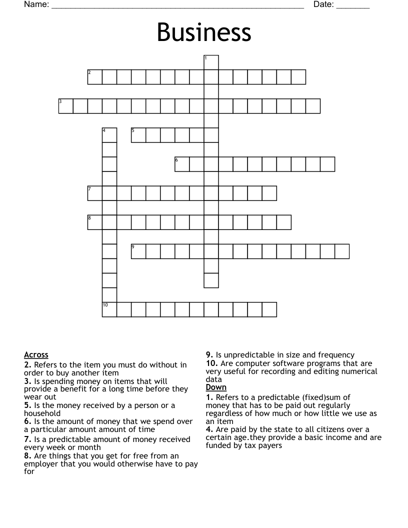 Business Crossword