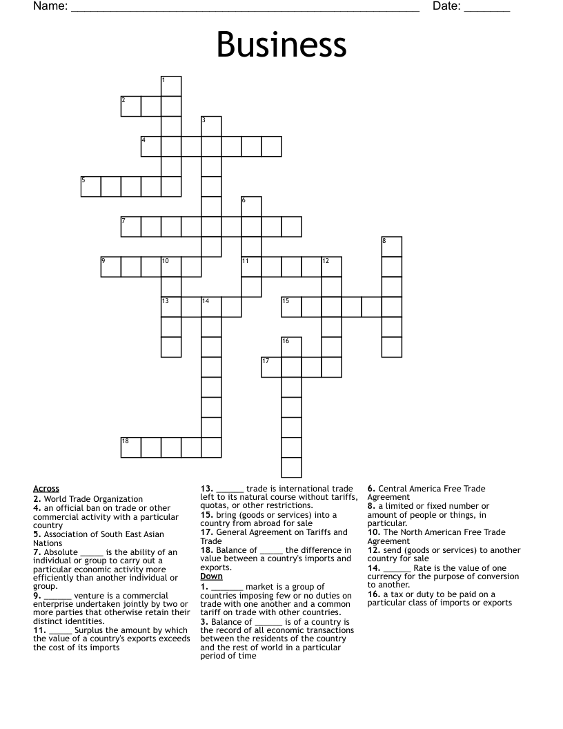 Business Crossword