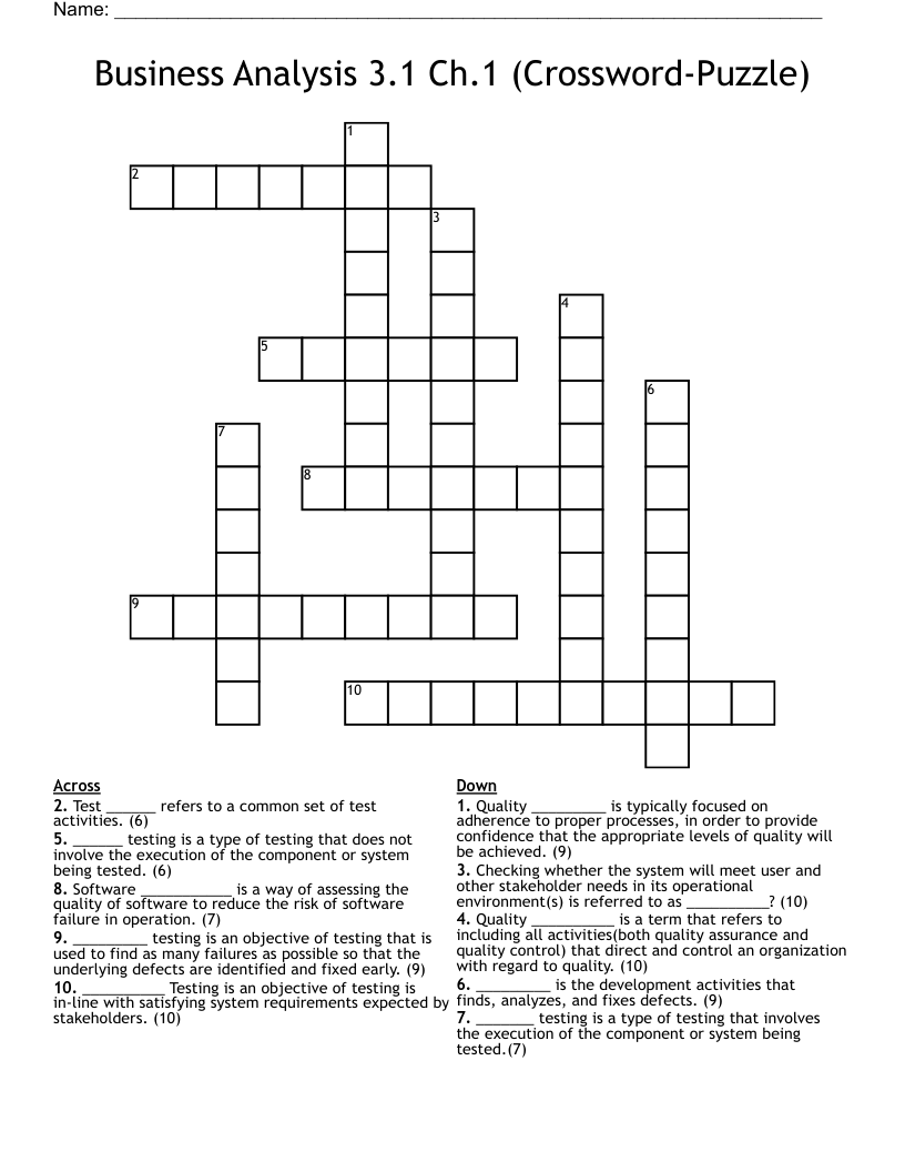 Business Analysis 3.1 Ch.1 (Crossword-Puzzle)