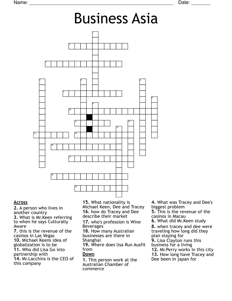 Business Asia  Crossword