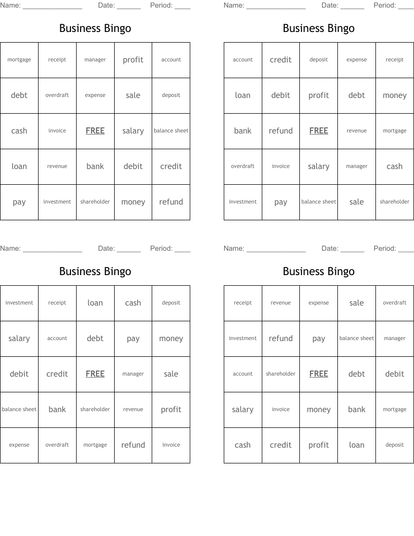 Business Bingo