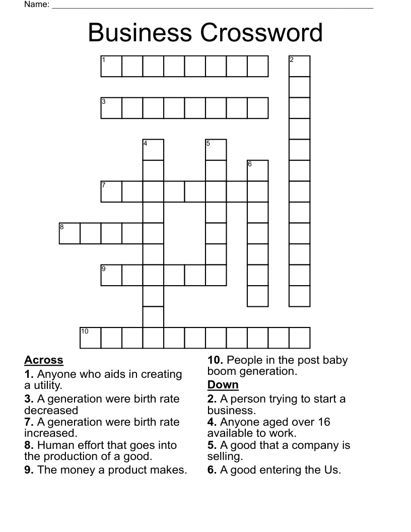 Business Crossword