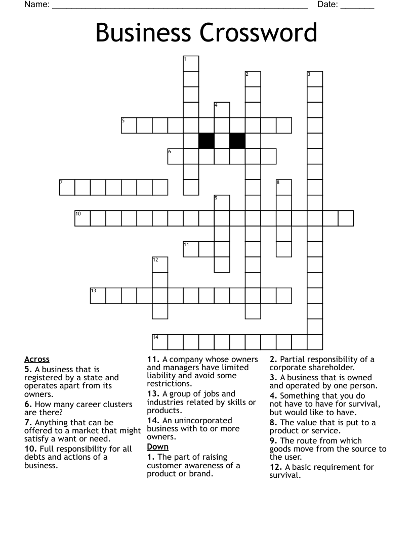 Business Crossword