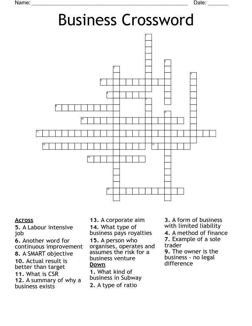 Business Crossword