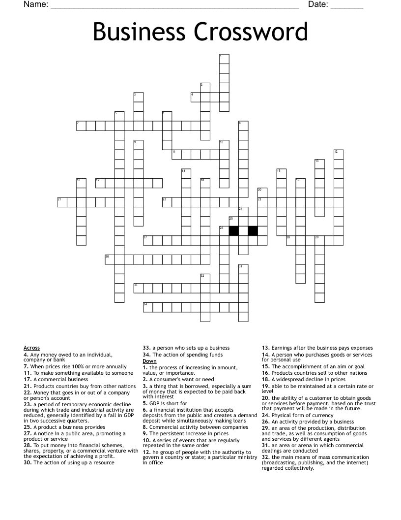 Business Crossword