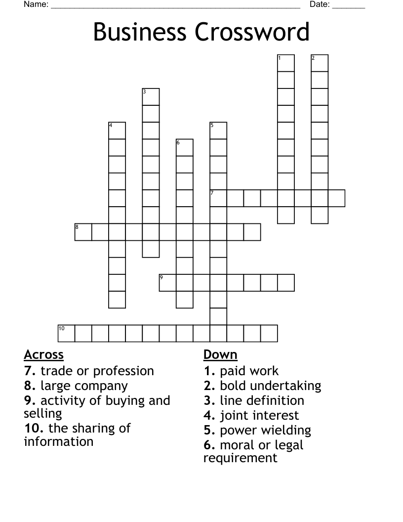Business Crossword 