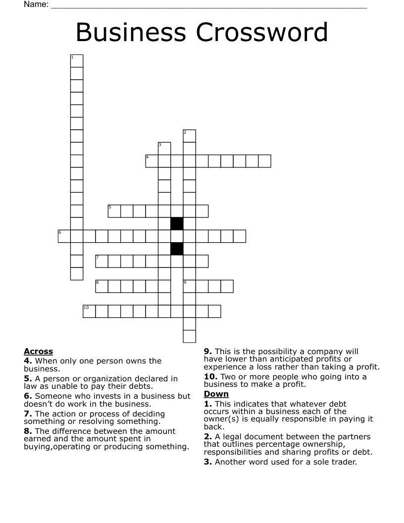Business Crossword 