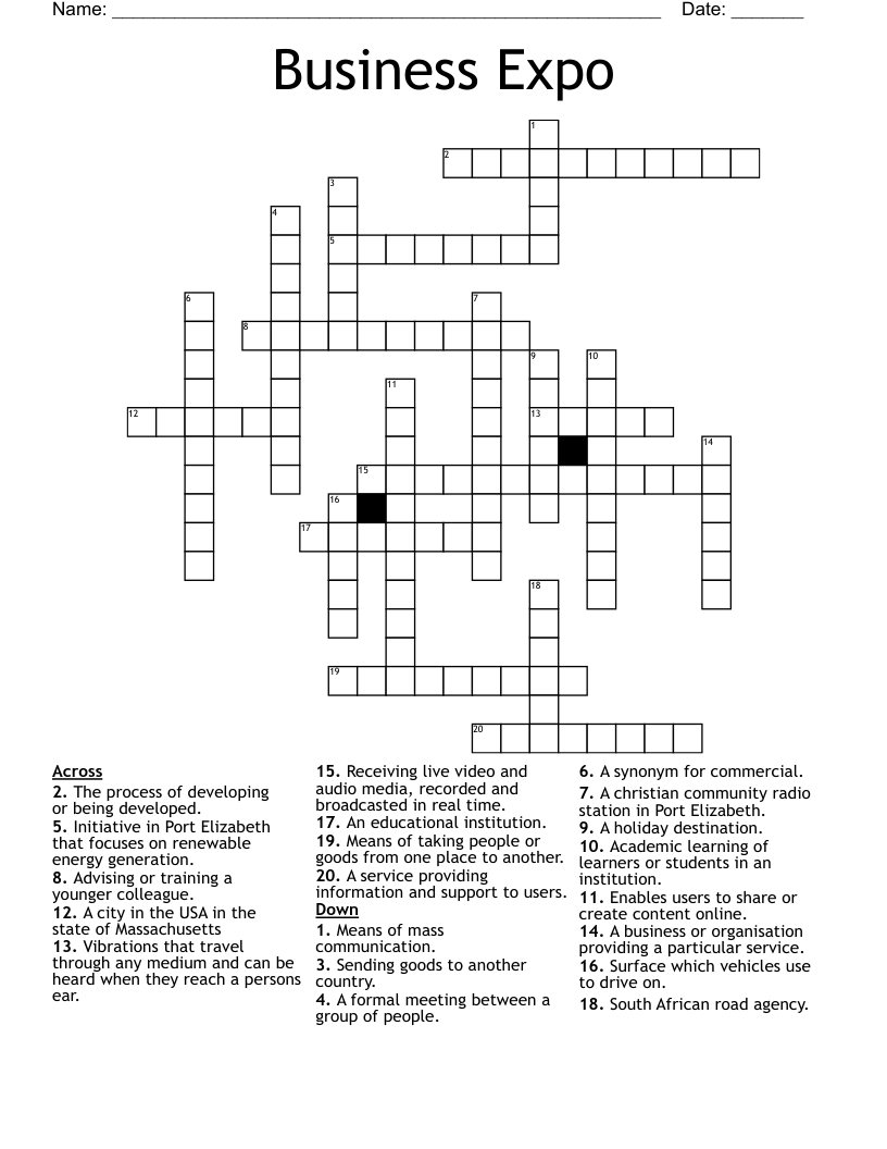 Business Expo  Crossword