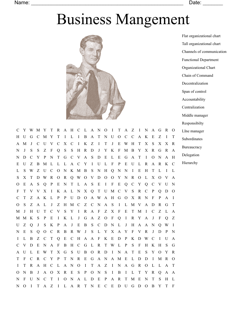 Business Mangement Word Search