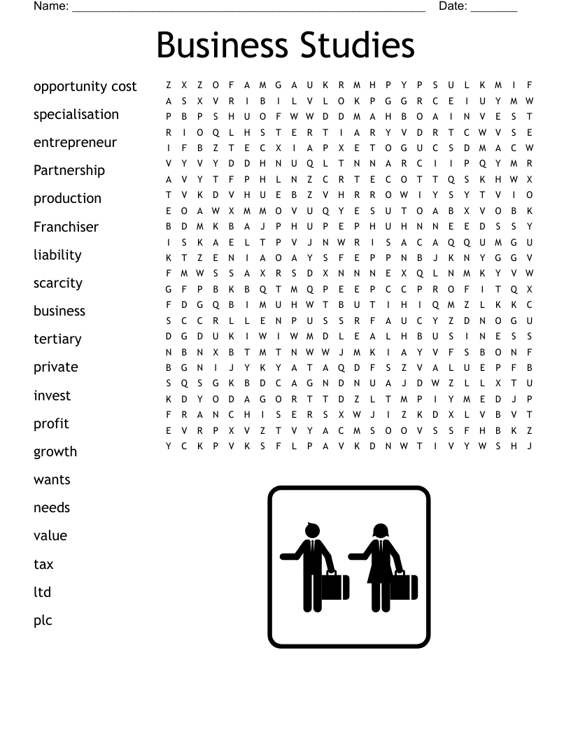 Business Studies Word Search