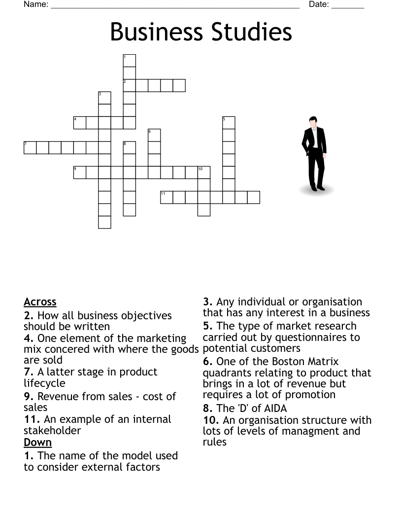 Business Studies Crossword