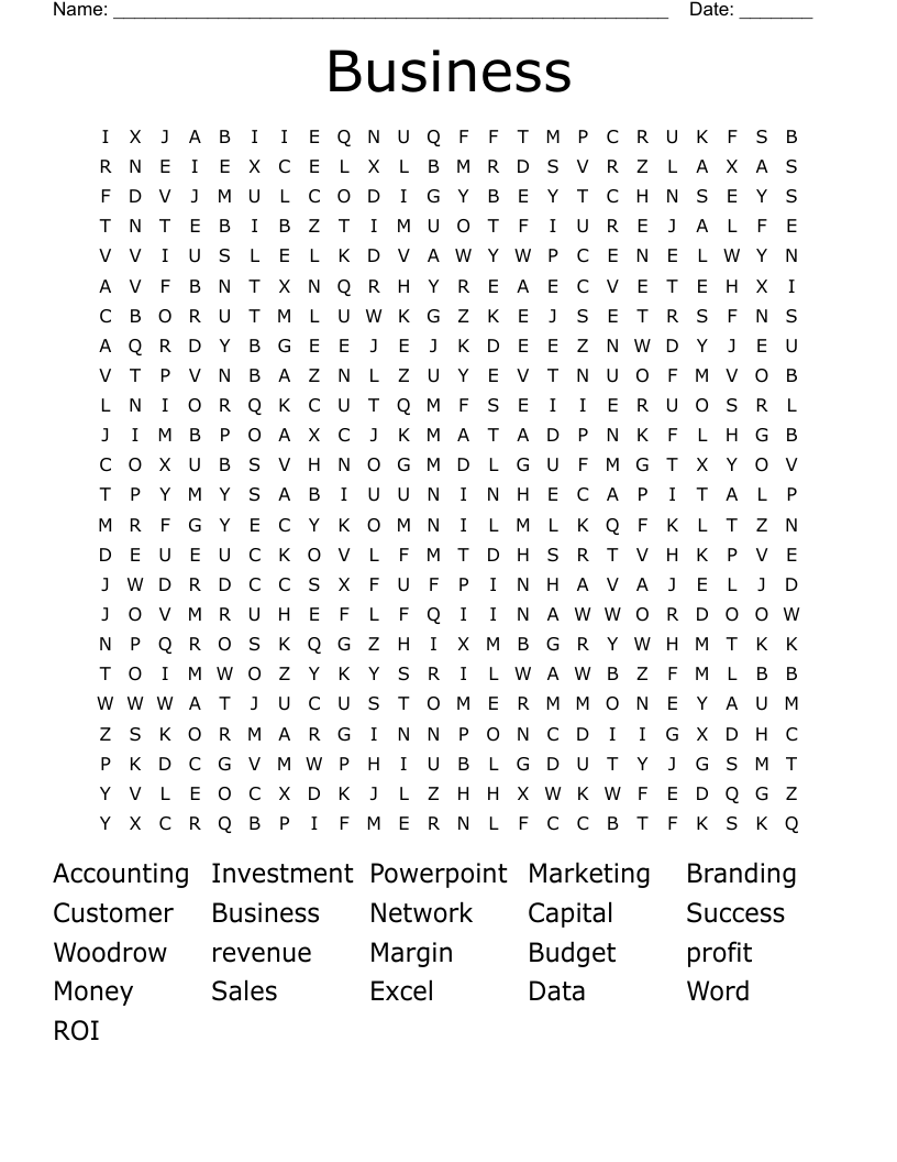 Business  Word Search