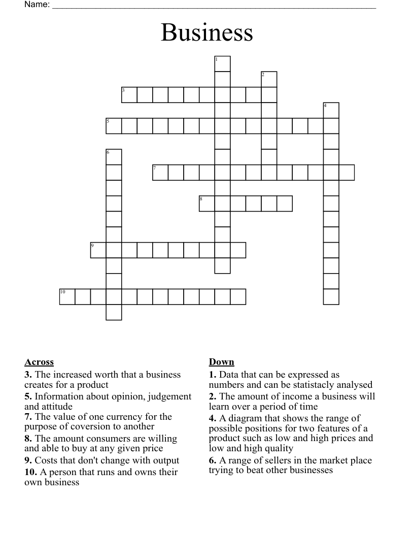 Business  Crossword