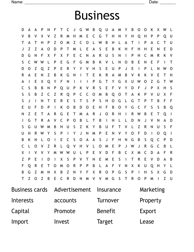 Business  Word Search