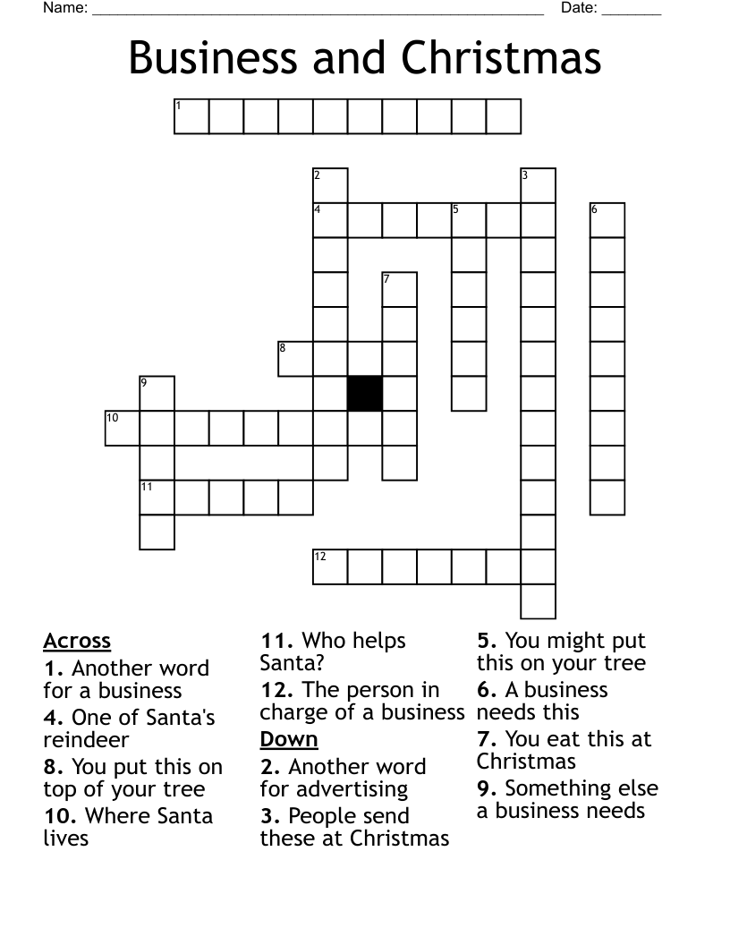 Business and Christmas Crossword