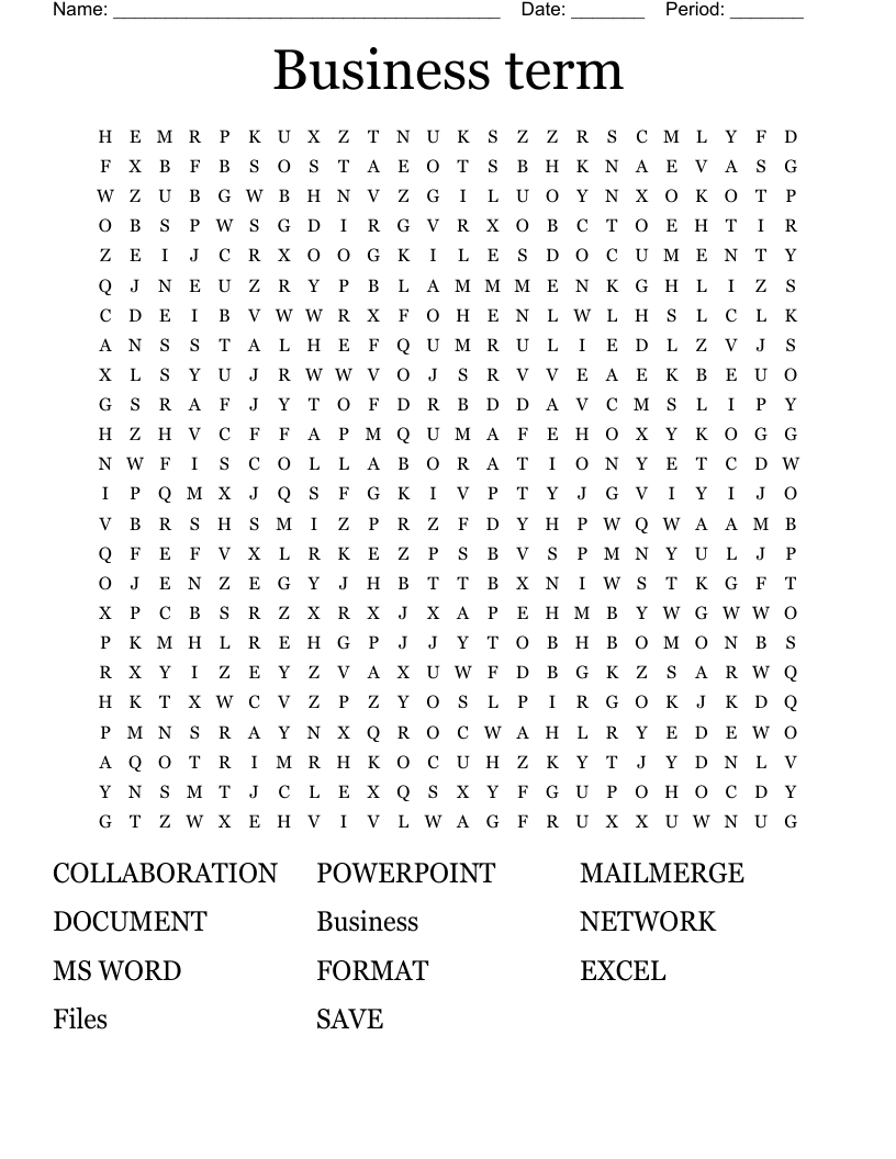 Business term Word Search