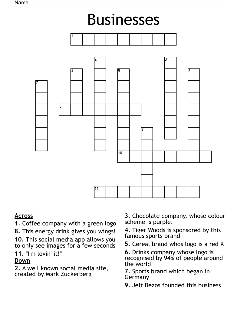 Businesses Crossword