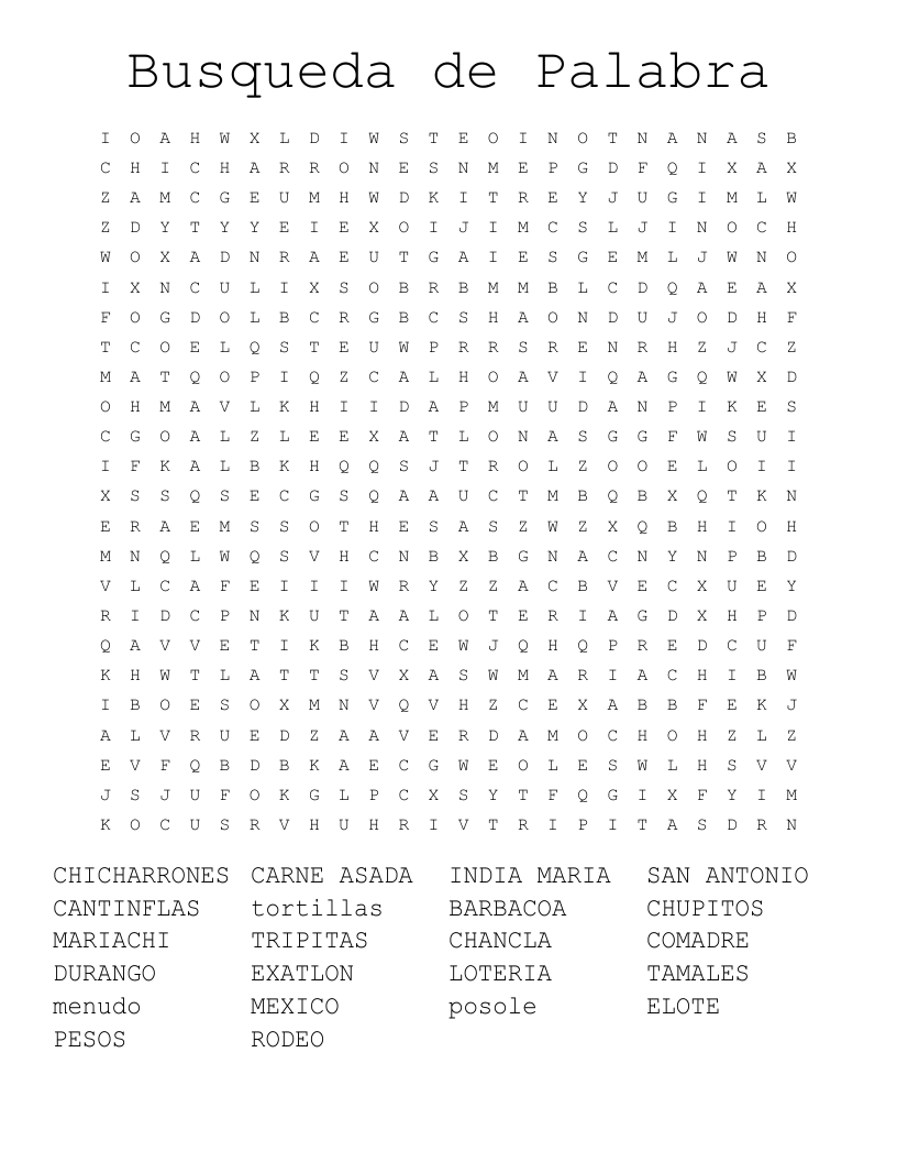 Busqueda de Palabra Word Search