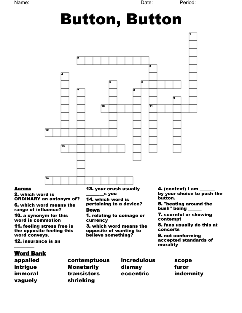 Button, Button Crossword