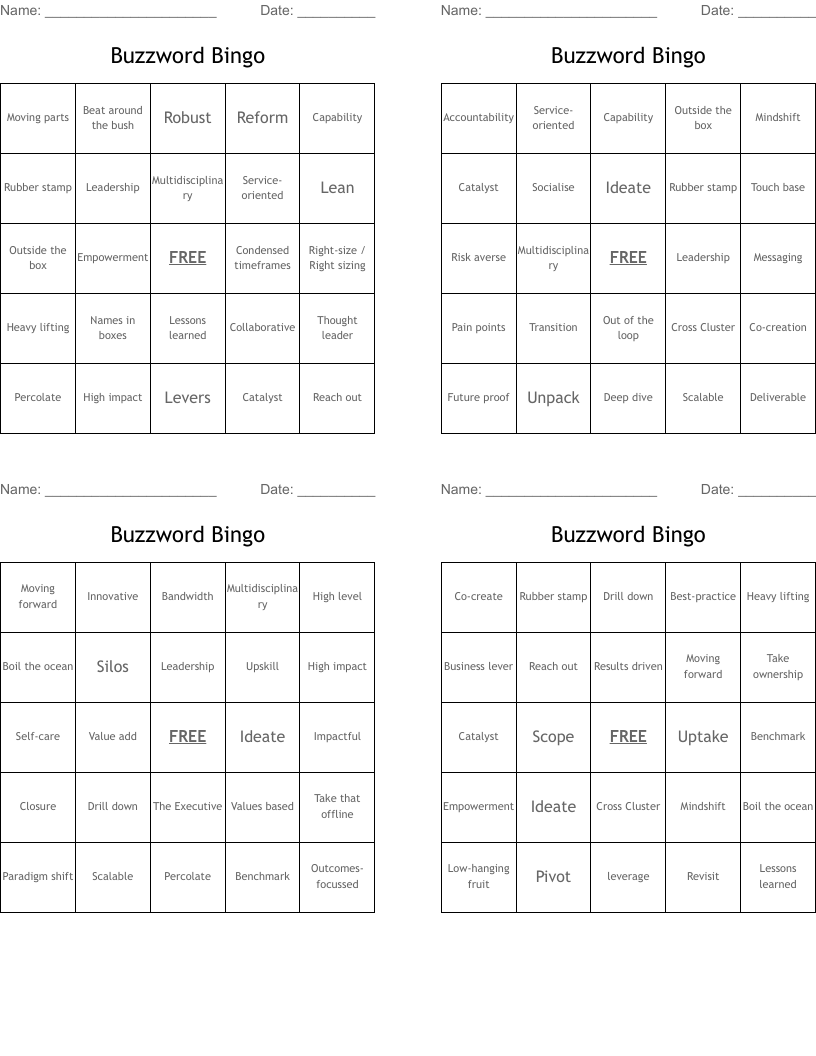 Buzzword Bingo