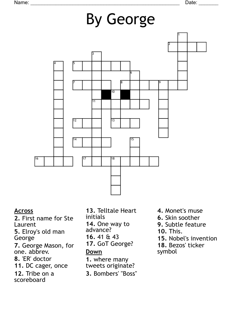By George Crossword