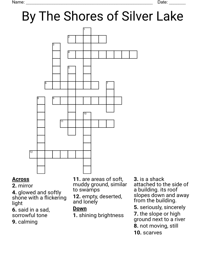 By The Shores of Silver Lake Crossword