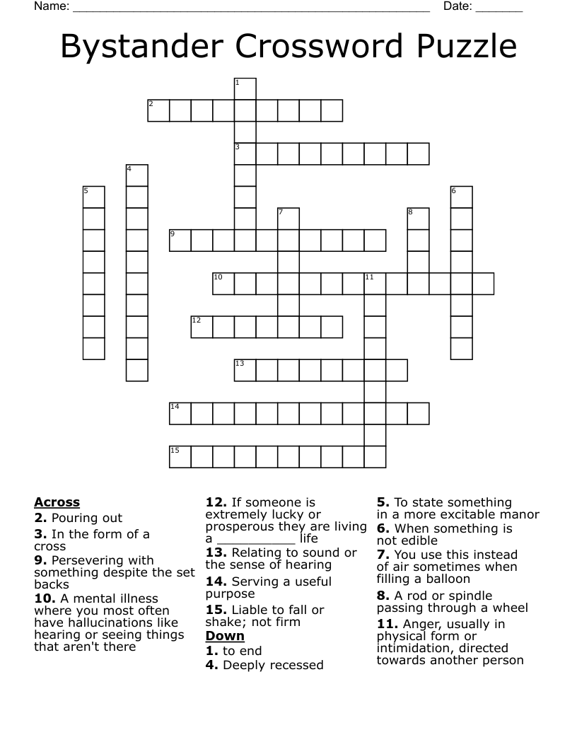 Bystander Crossword Puzzle