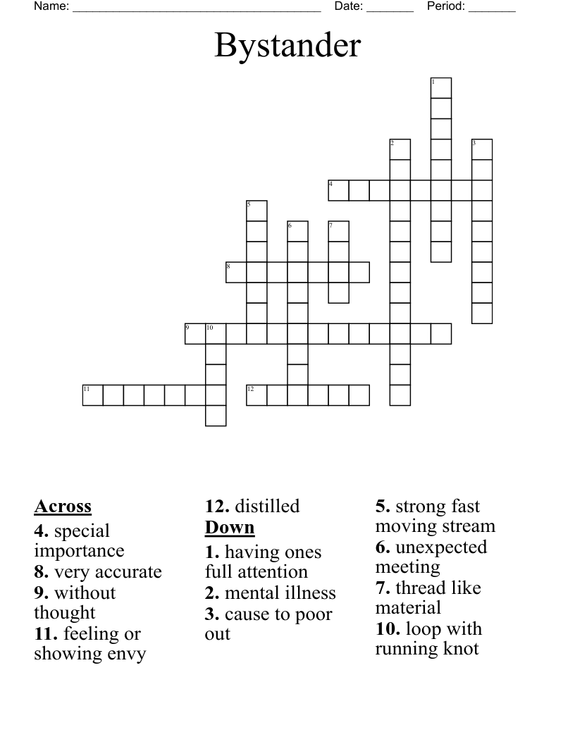 Bystander  Crossword