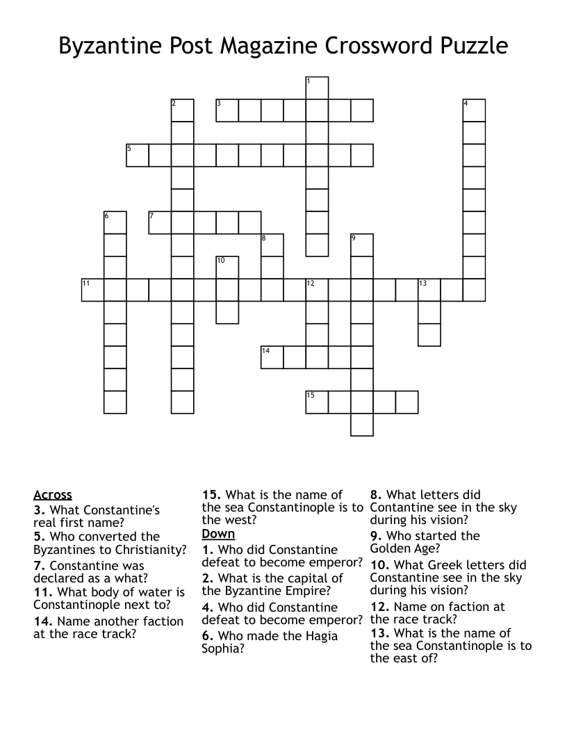 Byzantine Post Magazine Crossword Puzzle