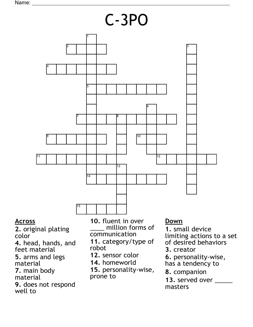C-3PO Crossword
