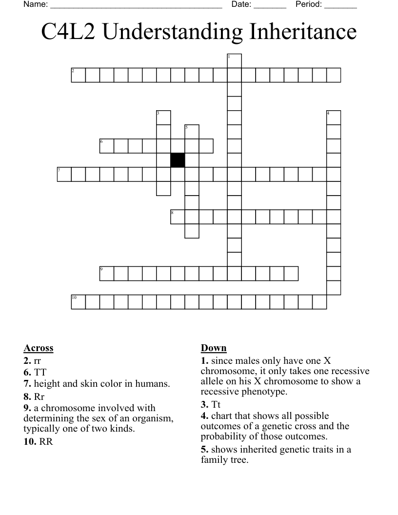 C4L2 Understanding Inheritance Crossword