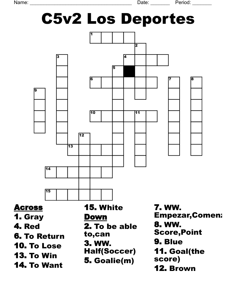 C5v2 Los Deportes Crossword