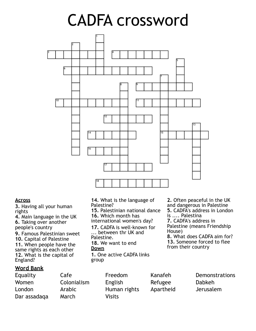 CADFA crossword