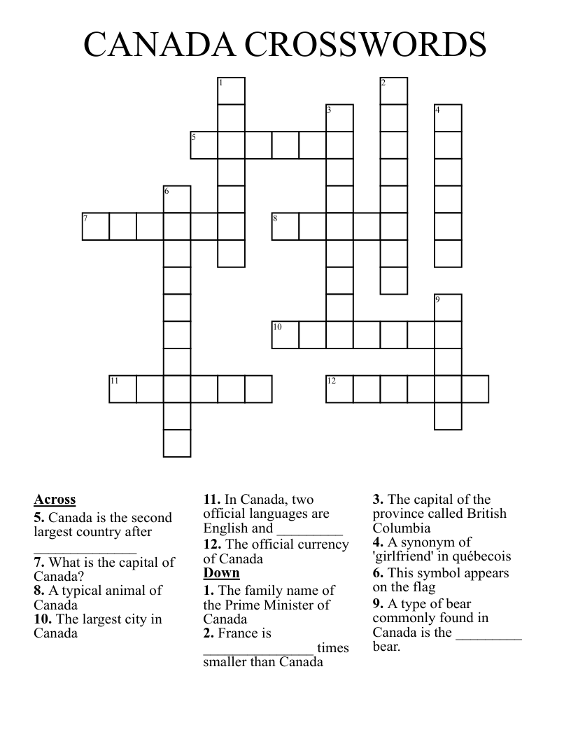 CANADA CROSSWORDS