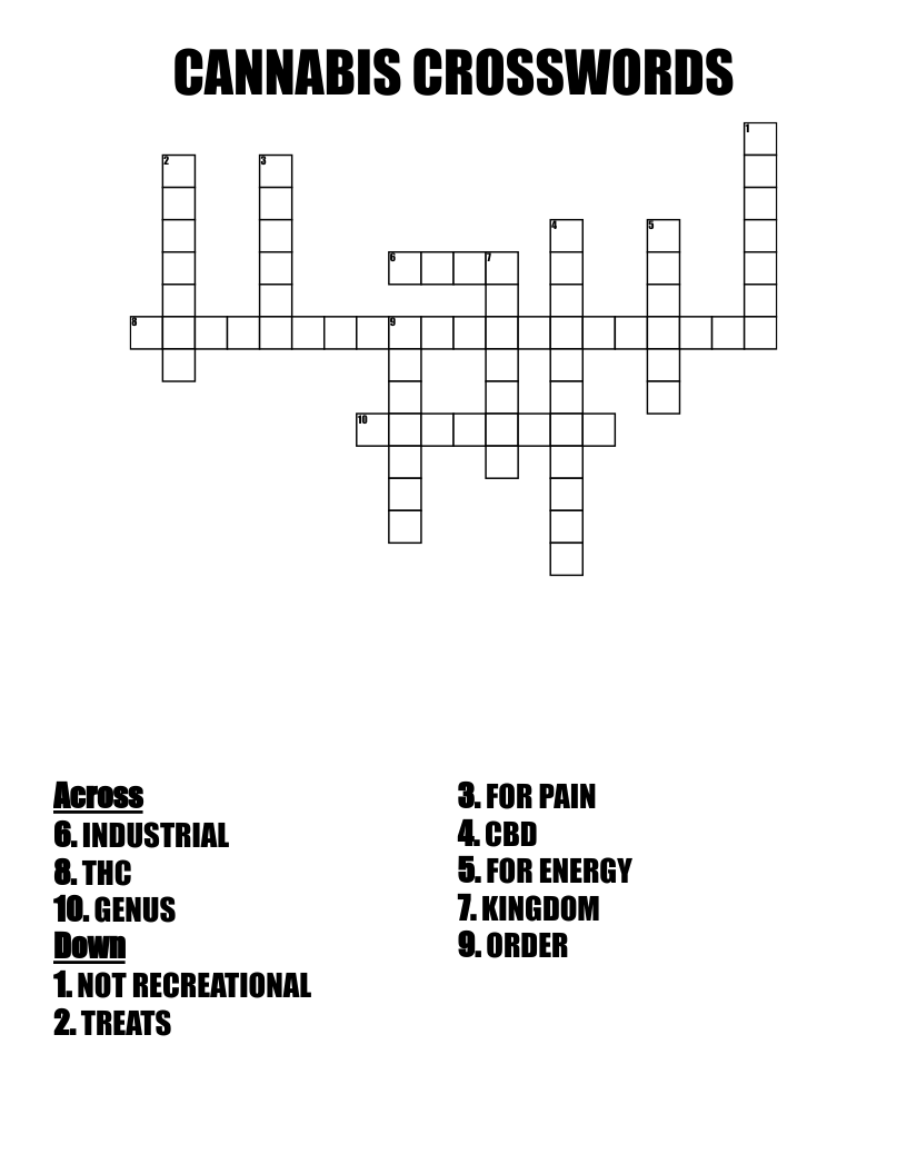 CANNABIS CROSSWORDS