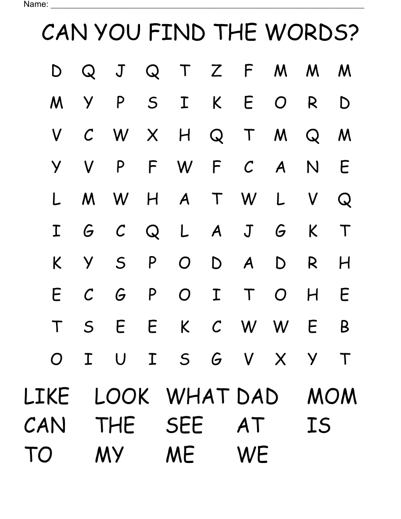 CAN YOU FIND THE WORDS? Word Search
