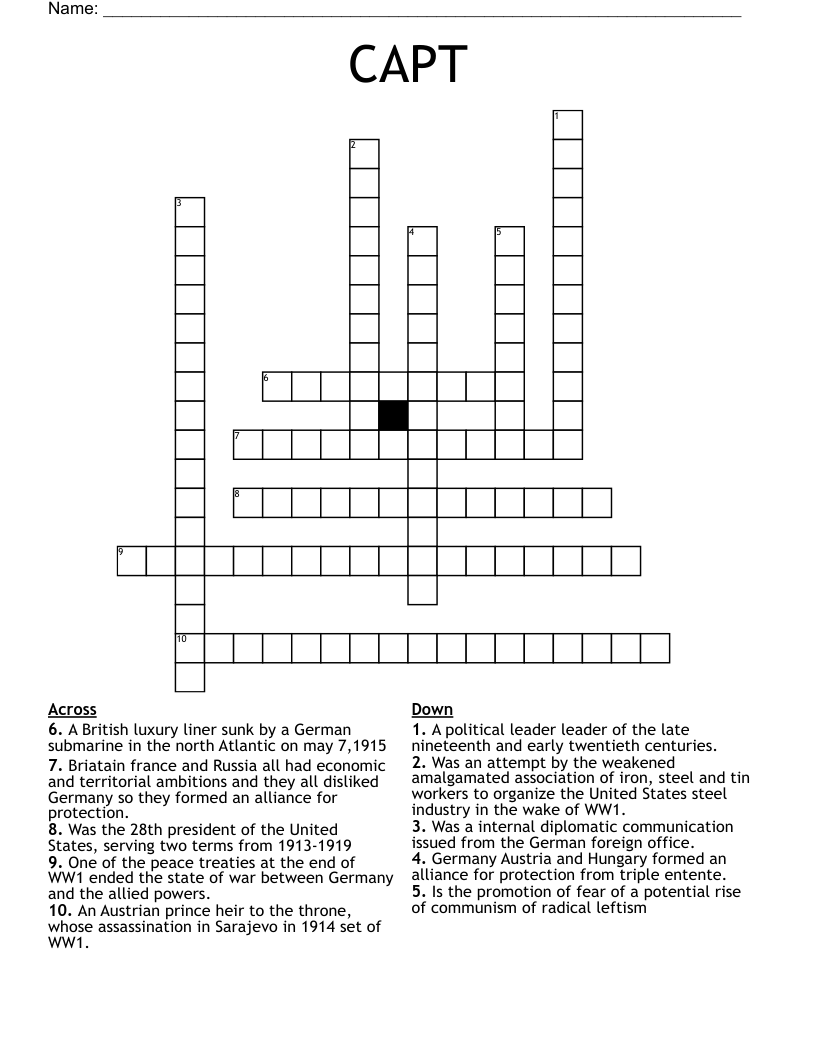 CAPT Crossword